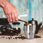 Beasea Stainless Steel Cup, 10 oz Set of 4 Stackable Stainless Steel Insulated Cups, Small Metal Cup Double Wall Tumbler Vacuum Metal Drinking Glasses for Home Restaurant Outdoors Camping Party