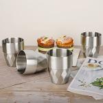 Beasea Stainless Steel Cup, 10 oz Set of 4 Stackable Stainless Steel Insulated Cups, Small Metal Cup Double Wall Tumbler Vacuum Metal Drinking Glasses for Home Restaurant Outdoors Camping Party