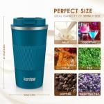 KETIEE Travel Coffee Mug 12oz: Insulated Coffee Cup with Leakproof Lid, Coffee Tumbler, Reusable Coffee Cups with Seal Lid, Vacuum Stainless Steel Coffee Mug to Go for Hot/Ice Coffee Tea (Blue)