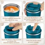KETIEE Travel Coffee Mug 12oz: Insulated Coffee Cup with Leakproof Lid, Coffee Tumbler, Reusable Coffee Cups with Seal Lid, Vacuum Stainless Steel Coffee Mug to Go for Hot/Ice Coffee Tea (Blue)