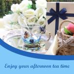 AISVELDY Flower Tea Cup,Butterfly Rose Clear Glass Fancy Coffee Mug with Spoon,Gift Box for Her Mom Wife Grandma Girls Women Christmas Birthday Present Idea for Juice,Hot And Cold Drinks Use