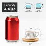 LUKA Ceramic Coffee Espresso Cups with Saucers Set with Metal Holder, 4 oz Porcelain Demitasse Cups For Tea, Espresso, Latte, Coffee, Cafe Mocha, Set of 6, White