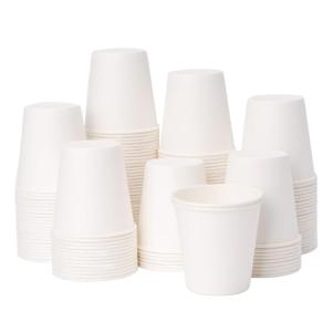 YEEHAW 3 oz 100 Pack Disposable Paper Coffee Bathroom Cups, Small White Mouthwash Cup for Bathroom