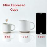 Morandi Color Ceramic Mini Espresso Cups Set of 4 – Double Shots 5 oz Coffee Mugs with Handle, Small Porcelain Modern Style Demitasse Cups for Tea, Latte, Cappuccino, Microwave Dishwasher Safe