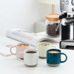 Morandi Color Ceramic Mini Espresso Cups Set of 4 – Double Shots 5 oz Coffee Mugs with Handle, Small Porcelain Modern Style Demitasse Cups for Tea, Latte, Cappuccino, Microwave Dishwasher Safe