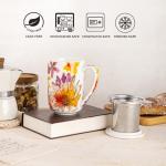 GBHOME Tea Mug with Infuser and Lid, 18 Ounce Large Ceramic Loose Leaf Cup, Microwave, Dishwasher Safe, Perfect For Tea Lovers