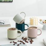 Morandi Color Ceramic Mini Espresso Cups Set of 4 – Double Shots 5 oz Coffee Mugs with Handle, Small Porcelain Modern Style Demitasse Cups for Tea, Latte, Cappuccino, Microwave Dishwasher Safe