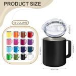 YOUKE OLA 16 Pack Stainless Steel Insulated Coffee Mug Bulk with Handle & Lids, 12oz Vacuum Insulated Double Wall Travel Mug for Hot and Cold Drinks Home Office Car, 16 Colors