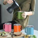 YOUKE OLA 16 Pack Stainless Steel Insulated Coffee Mug Bulk with Handle & Lids, 12oz Vacuum Insulated Double Wall Travel Mug for Hot and Cold Drinks Home Office Car, 16 Colors