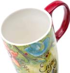 CEDAR HOME Coffee Ceramic Mug Porcelain Latte Tea Cup With Lid 17oz. Enjoy Life