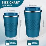 DUBUXW Insulated Coffee Tumblers with Flip Lid 12oz / 17oz, Stainless Steel Travel Coffee Mug Leak Proof, Vacuum Insulated Coffee Mug Reusable Cup, Keeps Cold and Hot for Coffee Tea