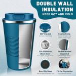DUBUXW Insulated Coffee Tumblers with Flip Lid 12oz / 17oz, Stainless Steel Travel Coffee Mug Leak Proof, Vacuum Insulated Coffee Mug Reusable Cup, Keeps Cold and Hot for Coffee Tea