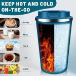 DUBUXW Insulated Coffee Tumblers with Flip Lid 12oz / 17oz, Stainless Steel Travel Coffee Mug Leak Proof, Vacuum Insulated Coffee Mug Reusable Cup, Keeps Cold and Hot for Coffee Tea