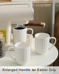 Hasense Coffee Mugs Set of 4, 16 Oz Coffee Mugs with Big Handle, Large Modern White Ceramic Coffee Cups for Latte, Tea, Cocoa, Milk, Cappuccino, Microwave & Dishwasher Safe, Ideal for Housewarming