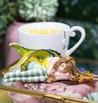 Ebros Gift Amy Brown Fantasy Soothing Chamomile in Tea Cup with Sleeping Fairy Figurine Holiday Festive Sculpture Collectible