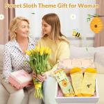 Funnymoom 2 Pack Bee Themed Party Gifts Set Skinny Tumbler 20 oz Travel Coffee Mug Socks Novelty Cute Animals, Honey Christmas Birthday for Lovers Party