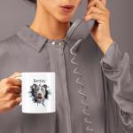 Great Customized Pit Bull Dog Walking Coffee Mugs, Custom Animal Themed Travel Cup Present 11oz 15oz, Awesome Personalized Name On Pit Bull Dog Keepsake Tea Cup Gift For Child