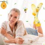 Funnymoom 2 Pack Bee Themed Party Gifts Set Skinny Tumbler 20 oz Travel Coffee Mug Socks Novelty Cute Animals, Honey Christmas Birthday for Lovers Party