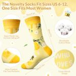 Funnymoom 2 Pack Bee Themed Party Gifts Set Skinny Tumbler 20 oz Travel Coffee Mug Socks Novelty Cute Animals, Honey Christmas Birthday for Lovers Party