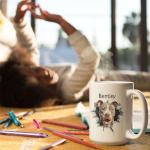 Great Customized Pit Bull Dog Walking Coffee Mugs, Custom Animal Themed Travel Cup Present 11oz 15oz, Awesome Personalized Name On Pit Bull Dog Keepsake Tea Cup Gift For Child