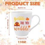 Whaline 6 Pack Fall Mugs 11oz Hello Fall Thanksgiving Coffee Mug Pumpkin Turkey Maple Leaf Ceramic Mugs Autumn Season Party Cups for Home School Office Table Centerpieces Housewarming Gift
