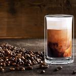 Sun's Tea 13oz Ultra Clear Strong Double Wall Thermal Insulated Highball Drinking Glasses for Beer, Coffee, Juice, Smoothie, Mojito, Soda, Milk and Mixed Beverages, Set of 2 (real glass, not-plastic)