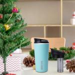 GiNT 17oz Travel Tea Mug with Infuser and Two Lid. Vacuum Insulated 316 Stainless Steel Travel Coffee Mug. Dishwasher Safe Tea Cup with Tea Strainer for Hot and Cold Brew Coffee or Tea(Green)