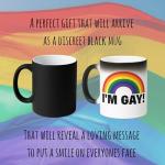 Turtle Straws I'm Gay Rainbow Heat Change Mug - Funny Rude Mug - Message Appears as it Heats - Perfect Novelty Gag Gift, best funny gifts and pride accessories