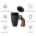 VIREESR Novelty Coffee Mugs for Men, Ceramic Funny Gun Cup, Revolver Mugs, Birthday Gifts for Father, Black Cool Unique Coffee Mug for Men, Fathers Day Dad Gifts(16 oz BLACK)