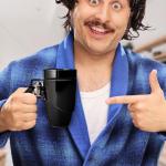 VIREESR Novelty Coffee Mugs for Men, Ceramic Funny Gun Cup, Revolver Mugs, Birthday Gifts for Father, Black Cool Unique Coffee Mug for Men, Fathers Day Dad Gifts(16 oz BLACK)