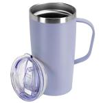MEBRUDY 19oz Insulated Coffee Mug with Lid, Leak Proof Double Wall Vacuum Travel Coffee Mug with Handle, Light Purple