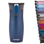Contigo West Loop Autoseal Travel Mug, Stainless Steel Thermal Mug, Vacuum Flask, Leakproof Tumbler, Coffee Mug with BPA Easy-Clean Lid, 470 ml, Monaco