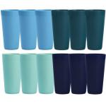 US Acrylic Newport 32 ounce Unbreakable Plastic Stackable Iced-Tea Tumblers in 4 Coastal Colors | Set of 12 Drinking Cups | Reusable, BPA-free, Made in the USA, Top-rack Dishwasher and Microwave Safe