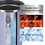 MEBRUDY 19oz Insulated Coffee Mug with Lid, Leak Proof Double Wall Vacuum Travel Coffee Mug with Handle, Light Purple