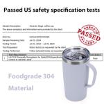 MEBRUDY 19oz Insulated Coffee Mug with Lid, Leak Proof Double Wall Vacuum Travel Coffee Mug with Handle, Light Purple