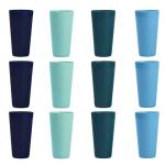 US Acrylic Newport 32 ounce Unbreakable Plastic Stackable Iced-Tea Tumblers in 4 Coastal Colors | Set of 12 Drinking Cups | Reusable, BPA-free, Made in the USA, Top-rack Dishwasher and Microwave Safe