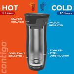 Contigo West Loop Autoseal Travel Mug, Stainless Steel Thermal Mug, Vacuum Flask, Leakproof Tumbler, Coffee Mug with BPA Easy-Clean Lid, 470 ml, Monaco