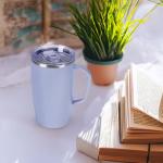 MEBRUDY 19oz Insulated Coffee Mug with Lid, Leak Proof Double Wall Vacuum Travel Coffee Mug with Handle, Light Purple