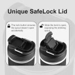 ROZBAH 12oz Glass Coffee Cup - Reusable Travel Mug with Lid for Tea/Coffee, BPA-Free, Microwave Safe, Anti-Slip Silicone Sleeve, Dishwasher Safe