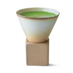 aprikalife Japanese Pottery Coffee Mug with Base 200ml - Ceramic Handmade Triangle Cone Funnel Shaped Retro Tea Cup - Dishwasher & Microwave Safe Coffee Cup for Tea, Cocoa, Espresso & Latte