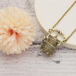 RechicGu Vintage Gold Victorian Cameo 3D Tea Pot Cup Pendant Charm Sweater Necklace for Women Gift Steampunk Goth Jewelry