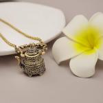 RechicGu Vintage Gold Victorian Cameo 3D Tea Pot Cup Pendant Charm Sweater Necklace for Women Gift Steampunk Goth Jewelry