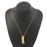 Uarein Stackable 3D Coffee Cup Pendant Necklaces.Long Enamel Glaze Teacup Pendant Necklaces Creative Necklace Jewelry Gifts for Women Men (Pink)