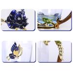 Vinciph Novelty Butterfly Flower Enamel Glass Tea Cup with Spoon Set & Gifts Box for Birthday/Father's Day Mothers Day/Valentines Day/Wedding/Christmas Day Gift (12 oz)