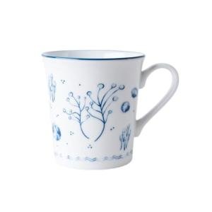 Fuukou Blue and White Porcelain Teacup,Chinese Hand-Painted Ceramic Tea Cup 12 OZ,Traditional Japanese Vintage Ocean Style Design,Microwave & Dishwasher Safe,Elegant Gift for Tea Lovers
