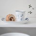 Fuukou Blue and White Porcelain Teacup,Chinese Hand-Painted Ceramic Tea Cup 12 OZ,Traditional Japanese Vintage Ocean Style Design,Microwave & Dishwasher Safe,Elegant Gift for Tea Lovers
