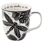 Karma Gifts 16 oz Black and White Boho Mug Dragonfly - Cute Coffee and Tea Mug - Ceramic Coffee Mugs for Women and Men