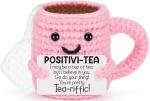 Mini Positive Crochet Tea Cup Birthday Gifts for Women Friend Sister, Bosses Day Christmas White Elephant Gifts for Teen, Emotional Cheer Up Support Gifts for Coworker Handmade Cute Stocking Stuffers