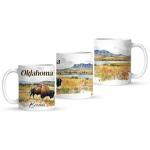 Nature Inspired Coffee Mug, Customized Oklahoma State Cup, Wichita Mountains Mug, Custom Name US State Ceramic Cup, Personalized Landscape Full Wrap Mug, State White Cup 11oz 15oz