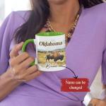 Nature Inspired Coffee Mug, Customized Oklahoma State Cup, Wichita Mountains Mug, Custom Name US State Ceramic Cup, Personalized Landscape Full Wrap Mug, State White Cup 11oz 15oz